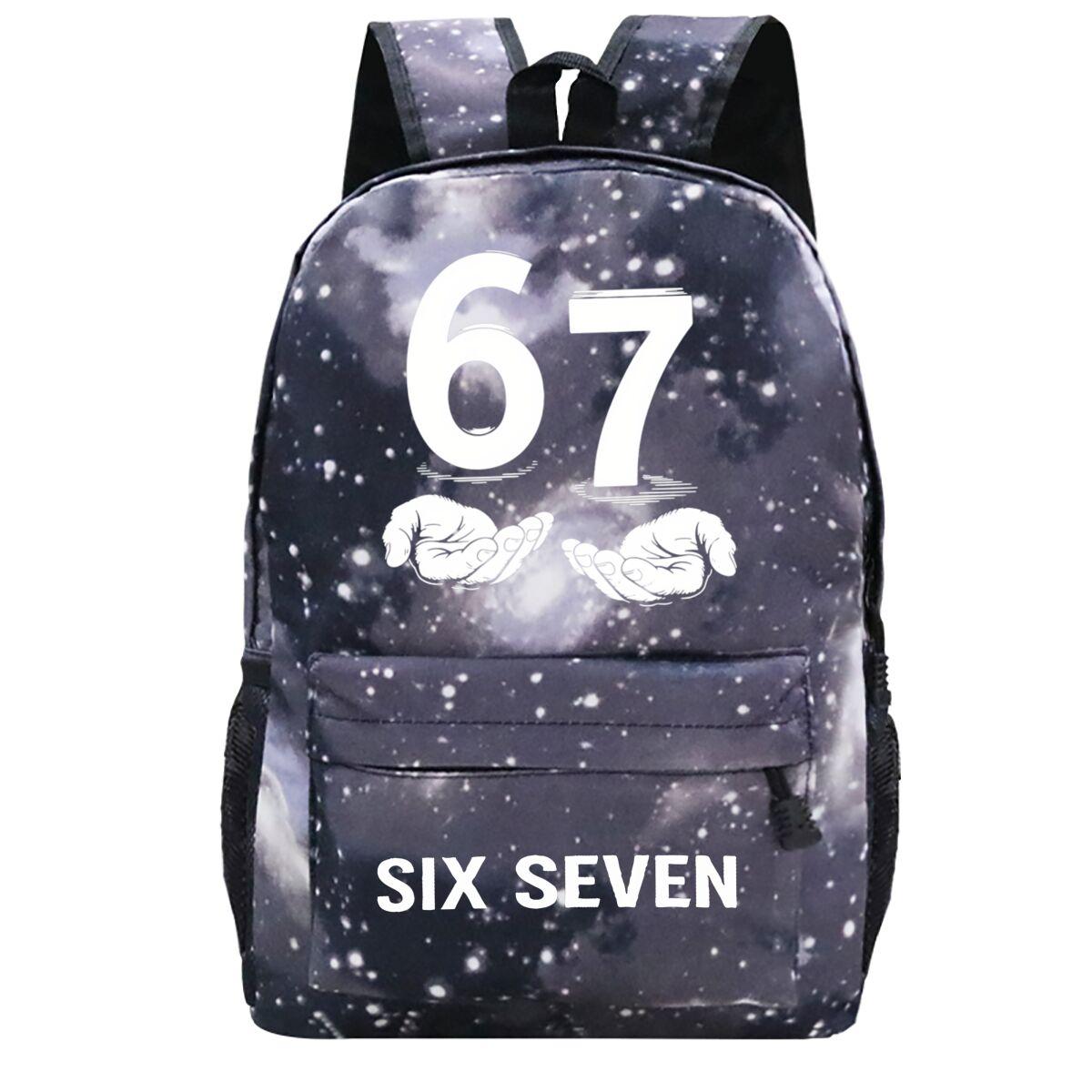 Schoolrugzakken Zes Zeven Trend 2026 Cartoon Grafisch 67 Nummer Harajuku Mode Outdoor Reizen Rugzak Kinderen Rits Mochilas