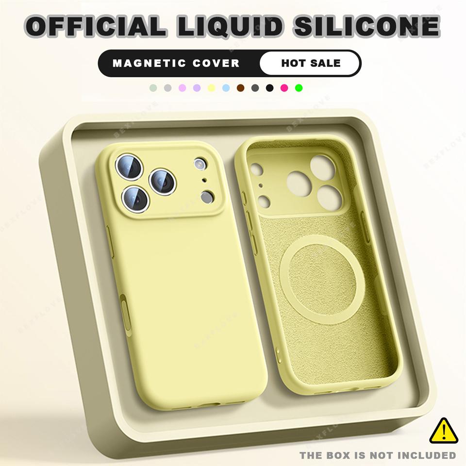 Custodia Ufficiale Magnetica in Silicone Liquido per iPhone 16E 16 15 14 Plus 12 13 16 Pro Max Caricatore Magsafe Protezione Copertura Morbida