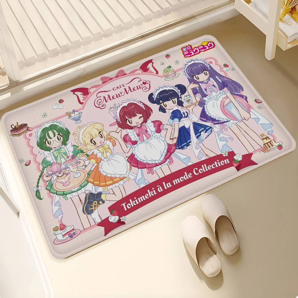 

Мультяшный Милый Классический Ковер для Прихожей Tokyo Mew Mew Моющийся Нескользящий Коврик для Зоны Гостиной Дивана Стульев Кухонный Коврик для Входной Двери Ковер 40x60cm