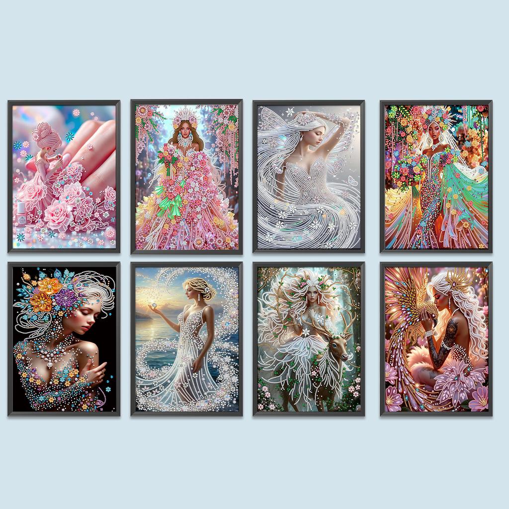 Girl 5D DIY Diamond Art Painting Kits for Home Wall Decor DIY Gem Art Diamond Painting Kits Diamond Dots Gem Art 11.81x15.75in