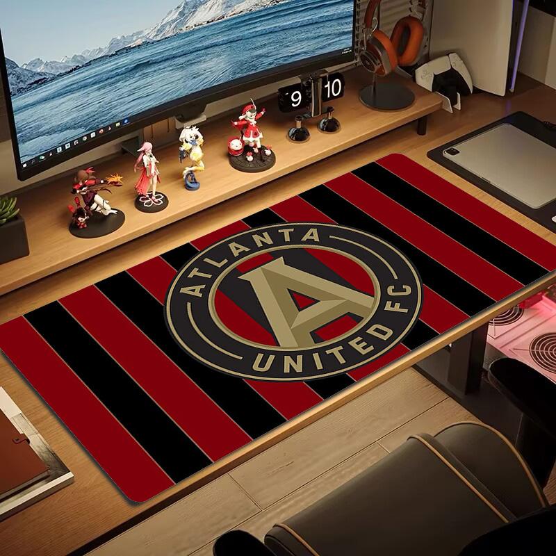 Atlanta United FC Druck Kissen Rutschfest Laptop Tablet Großes Mauspadd XXL Matte Mini-PC Spielmatte Mit Verriegeltem Rand