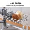 Faucet Sponge Holder for Kitchen Sink, Sponge Drain Rack, Stainless Steel Hanging Storage Rack, Soap Dish Brush Dishcloth