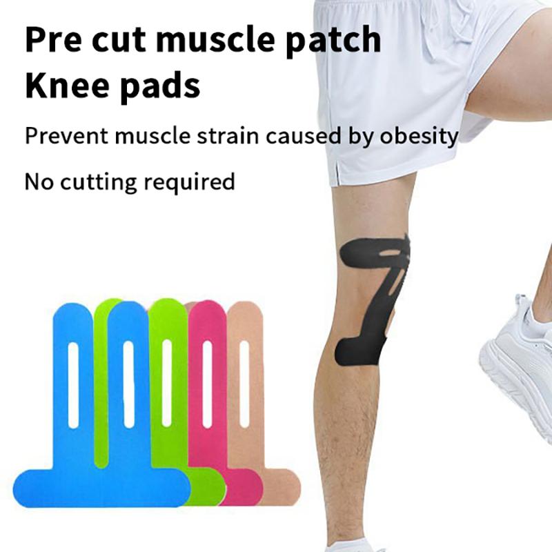2pcs Breathable Precut Kinesiology Tape Elastic Cotton Material Athletic Knee Tape Precut Support & Stability Sportswear Running