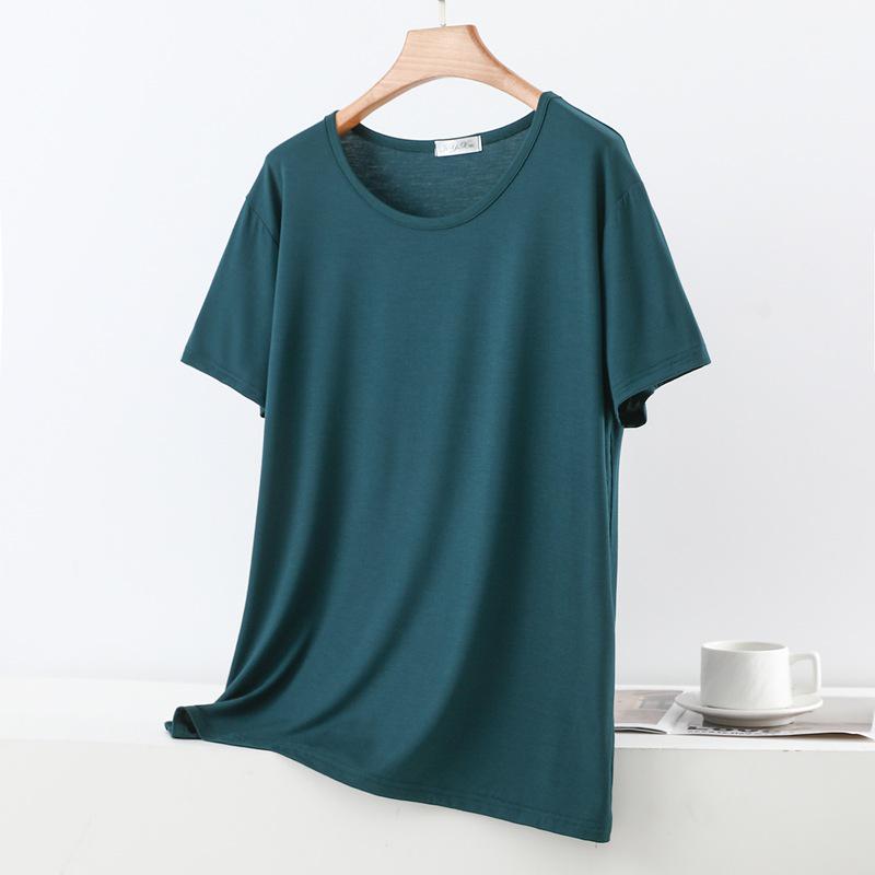Damen Übergröße Modal Lockeres Kurzarm-T-Shirt