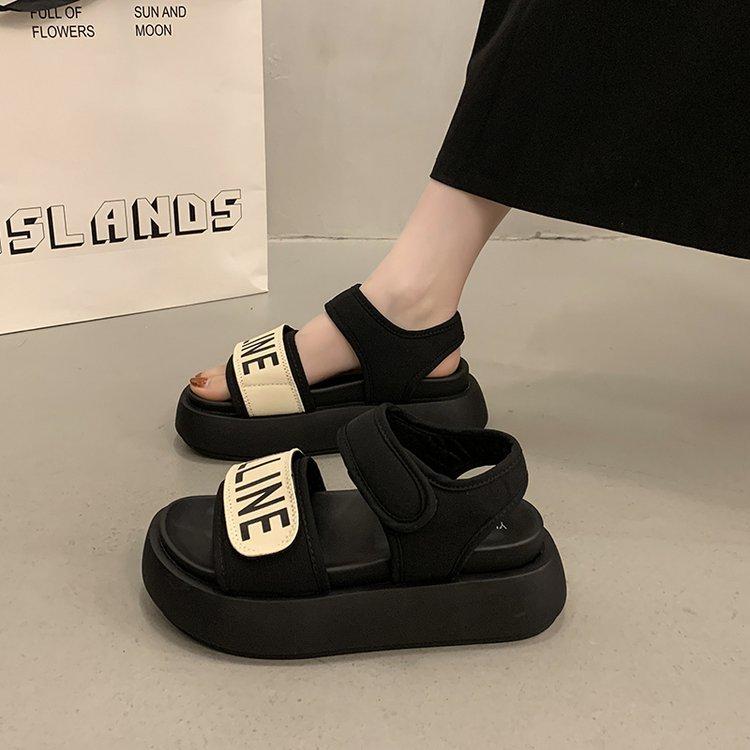 Popular skirt platform sports sandals women's summer wear high sense 2025 new French versatile Roman shoes