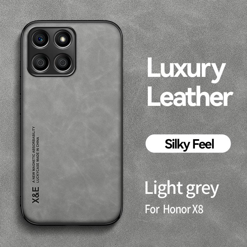 For Honor X8 5G Case Car Magnetic Holder Leather Phone Case For HonorX8 Honer Honar Xonor X8 X 8 5G Soft Shockproof Back Cover
