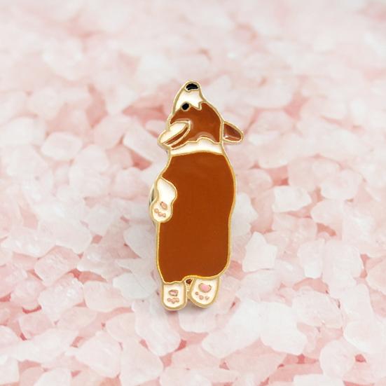 Talos Cute Corgi Dog Enamel Brooch Pin Unisex Denim Jacket Collar Sweater Scarf Badge