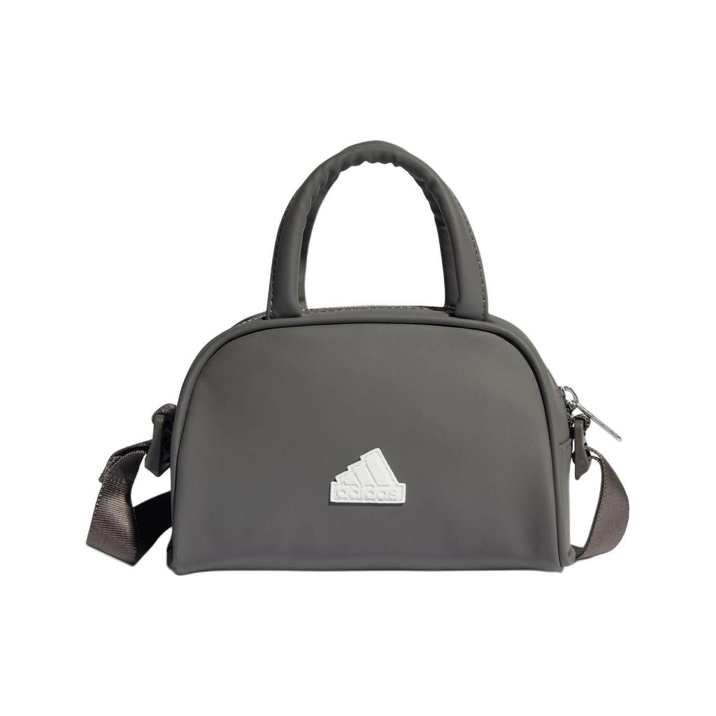 New Adidas Polyurethane Bowling Bag, Shoulder Bag, Handbag Regular Women's Charcoal Gray & White IN9112