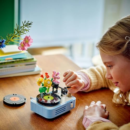 LEGO Creator Flower and Record Player Toy, Birthday Gift, Building Blocks, for Boys and Girls, Ages 8, 9, and 10, Elementary School Students, 31172