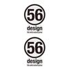 56design Sticker Logo Sticker Transparent Base W42mm Pack of 2 (Black)