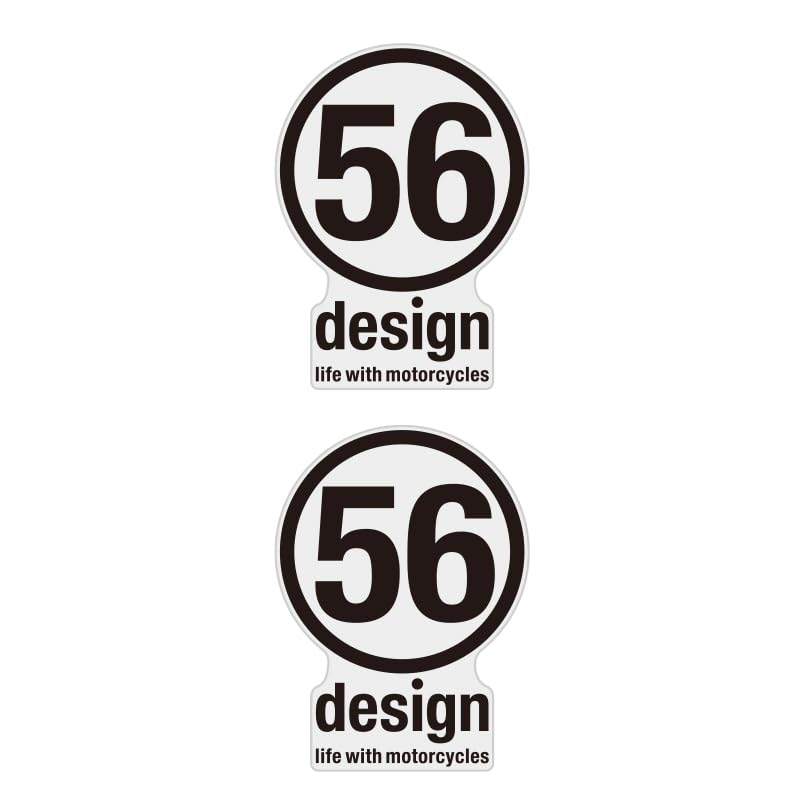 56design Sticker Logo Sticker Transparent Base W42mm Pack of 2 (Black)