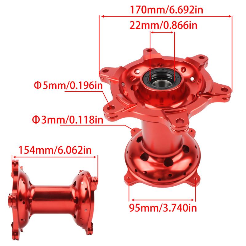 Motorcycle 36 Holes CNC Aluminum Front Rear Wheel Hub For Honda CR CRF 125 250 450R 450X Dirt Bike Replacement Accessories