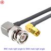 Q9 BNC Male To SMA Male Crimp for RG58 Coax Extension Connector RPSMA Male To BNC Right Angle Cable Fast Delivery Brass RF