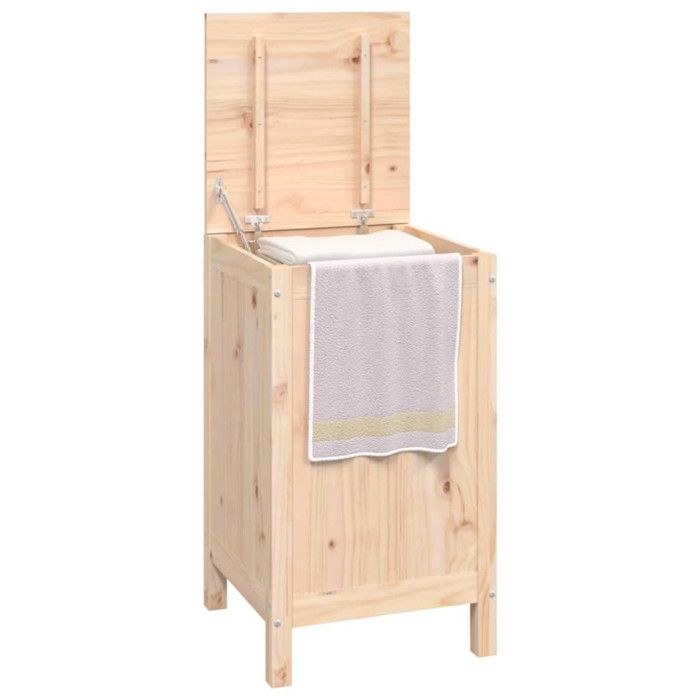 VidaXL Boîte à linge 44x44x76 cm Bois massif de pin 823574