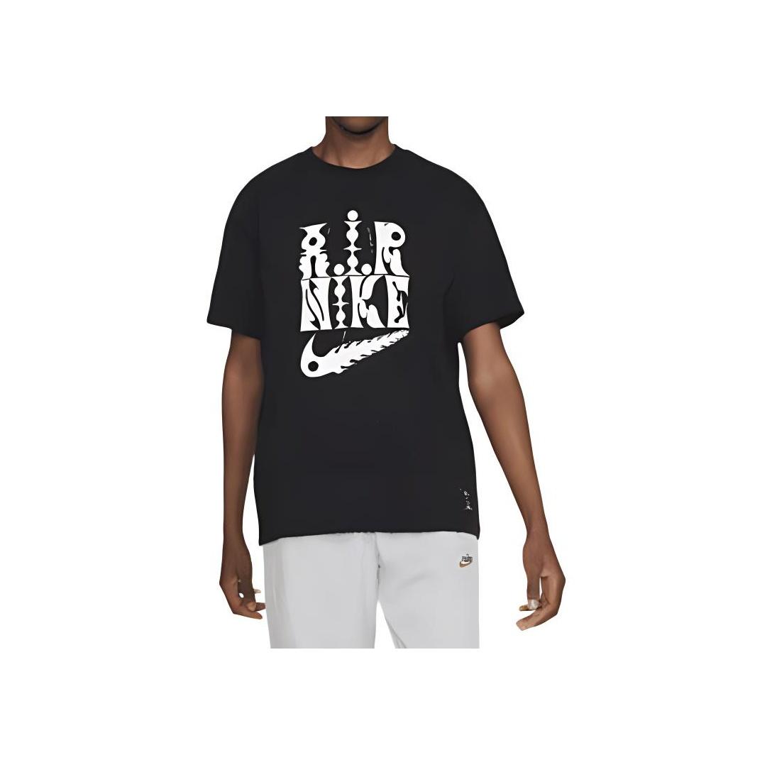 Nike Loose Fit Crew Neck Printed Drop Shoulder Short Sleeve T-Shirt Men tops Black DB9262-010 M