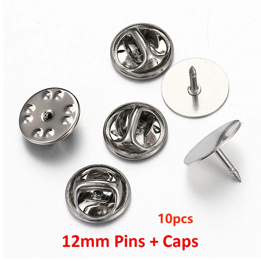 10 PS Edelstahl Schmetterling Hut Anstecknadel Set Brosche Flache Pin Basis Cabochon Manschettenknöpfe Krawattennadeln DIY Schmuckherstellung Zubehör Bastelbedarf