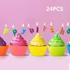 Lingstar 24-Pack Reusable Silicone Baking Cups Cupcake Liners - Muffin Cups Cake Molds