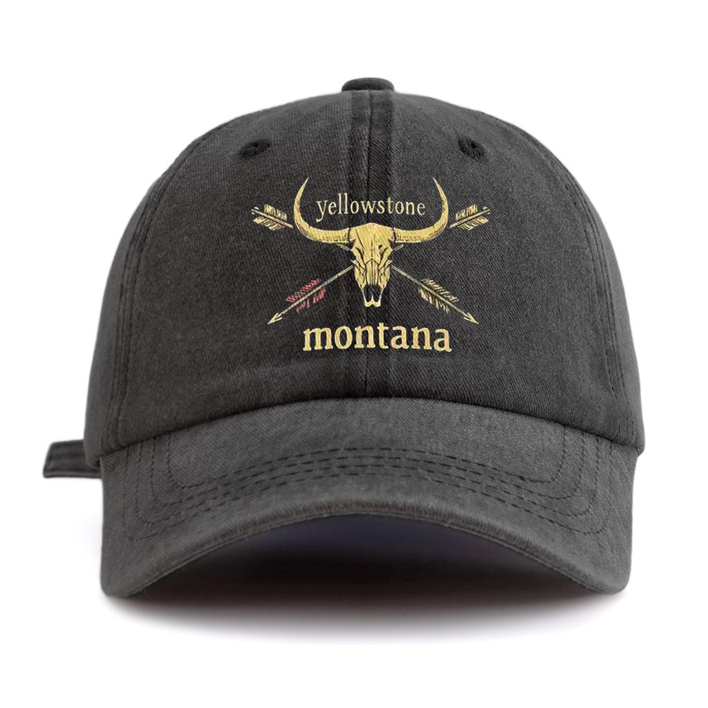 1 ks MONTANA Potisk Opraná Baseballová Čepice pro Dospělé, Minimalistický Retro Styl Ležérní Měkká Nastavitelná Táta Čepice, Perfektní Jako Dárek