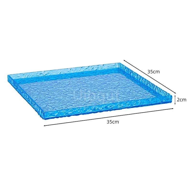 Dessert table Buffet table Food display rack Acrylic Cold Food Display Stand Hotel tea break table setup Ornament set Blue booth