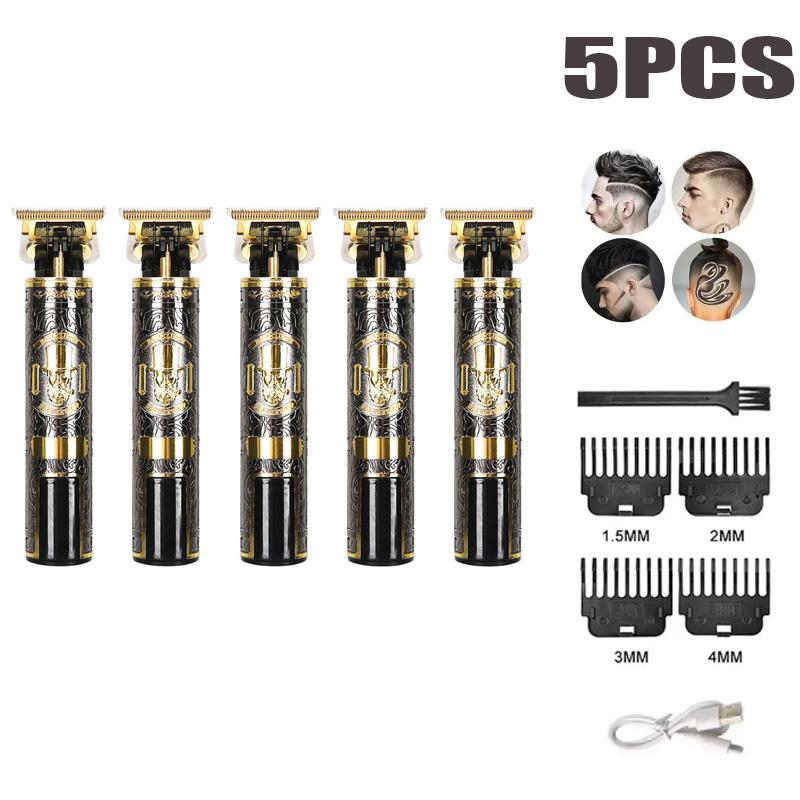 1-5Pack Vintage T9 Electric Cordless Hair Cutting Machine Professional Hair Barber Trimmer For Men Clipper Shaver Beard Lighter