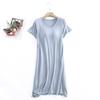 Women's Modal Nightgown with Ruffled Sleeves - Lightweight Pajamas or Casual Home Wear Dress