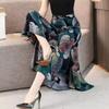 Mode Culottes Fett Mm Weitbeinige Hosen Weibliche Mutter Sommer Dünn Übergröße Bedruckter Rock