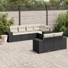 VidaXL Garden Lounge Set with Cushions 7 Pcs, Patio Sofas, Patio Furniture Set, Outdoor Furniture, Black 3255143
