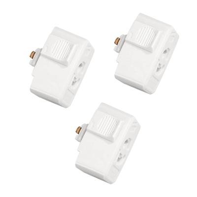 Set of 3 White PSE Ceiling Plugs, PSE Compatible, White, with a Locking Outlet for Lighting Rails, No Installation Required, and Easy Installation.