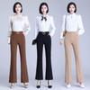 Women's Spring High-Waisted Flared Suit Pants - Slimming, Versatile, and Comfortable Wide-Leg Design