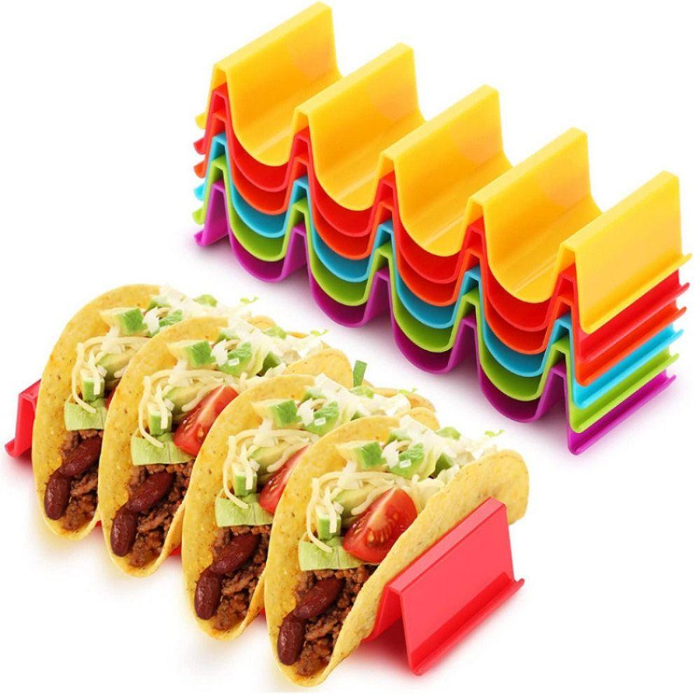 6 szt. 6-kolorowy organizer na 4 tacos / półka na naleśniki Wygodne stojaki do serwowania meksykańskiego jedzenia Restauracja
