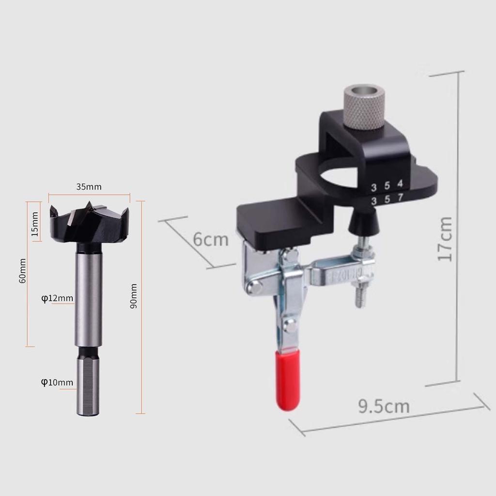 35mm Concealed Hinge Jig Hole Drilling Guide Locator Template Woodworking for Frame Cabinet Cupboard Door Hinges Installation
