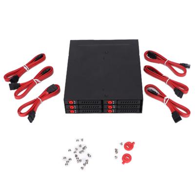 6 Bay Hard Drive Enclosure Stable Sturdy Durable Portable Safe Heat Dissipation Hard Disk Case (Not