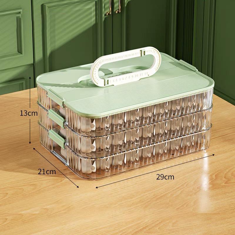 Dumplings Storage Box 3/4 Layer Fridge Food Grade Flash freezing Wonton Keep fresh Seal Leak Proof Deli Meat Date Recording