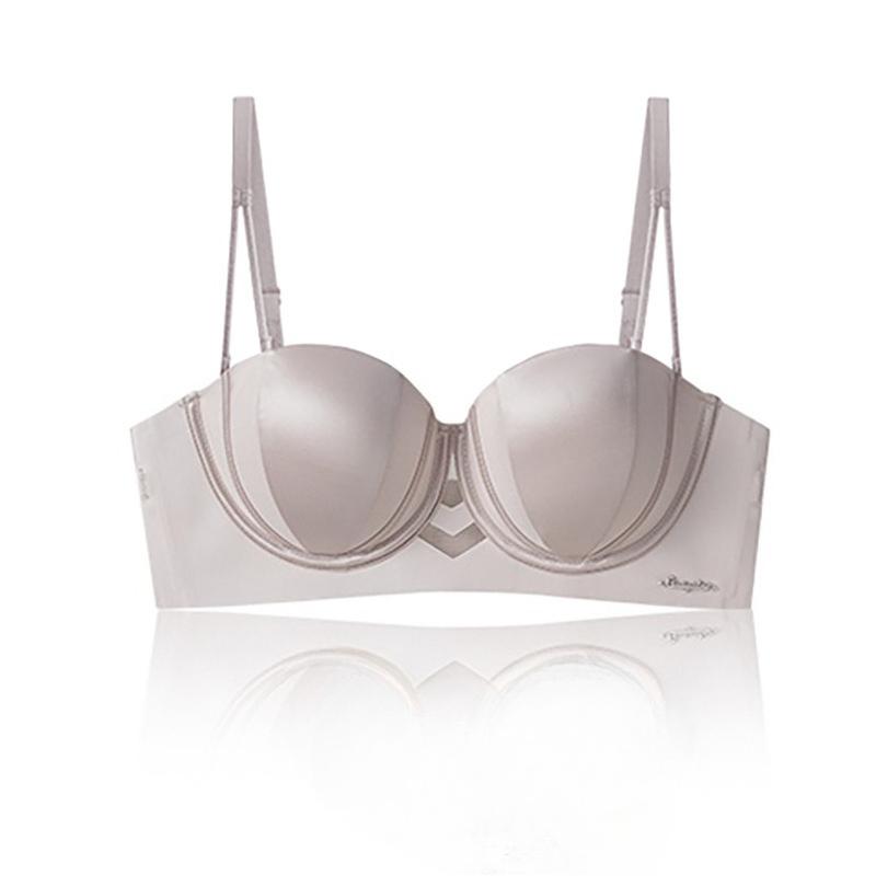 

Женская Новая Коллекция Вспомогательный Бюстгальтер Без Бретелек Без Косточек Маленький Размер Пуш-Ап Бесшовный Половина Чашки Белье 38/85AB