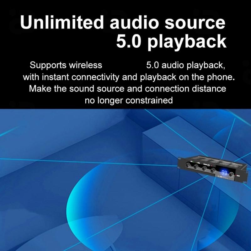 DSP99 Karaoke Mixer With 99 Digital Reverberation Effects BT5.0 Independent Control For Music And Microphone