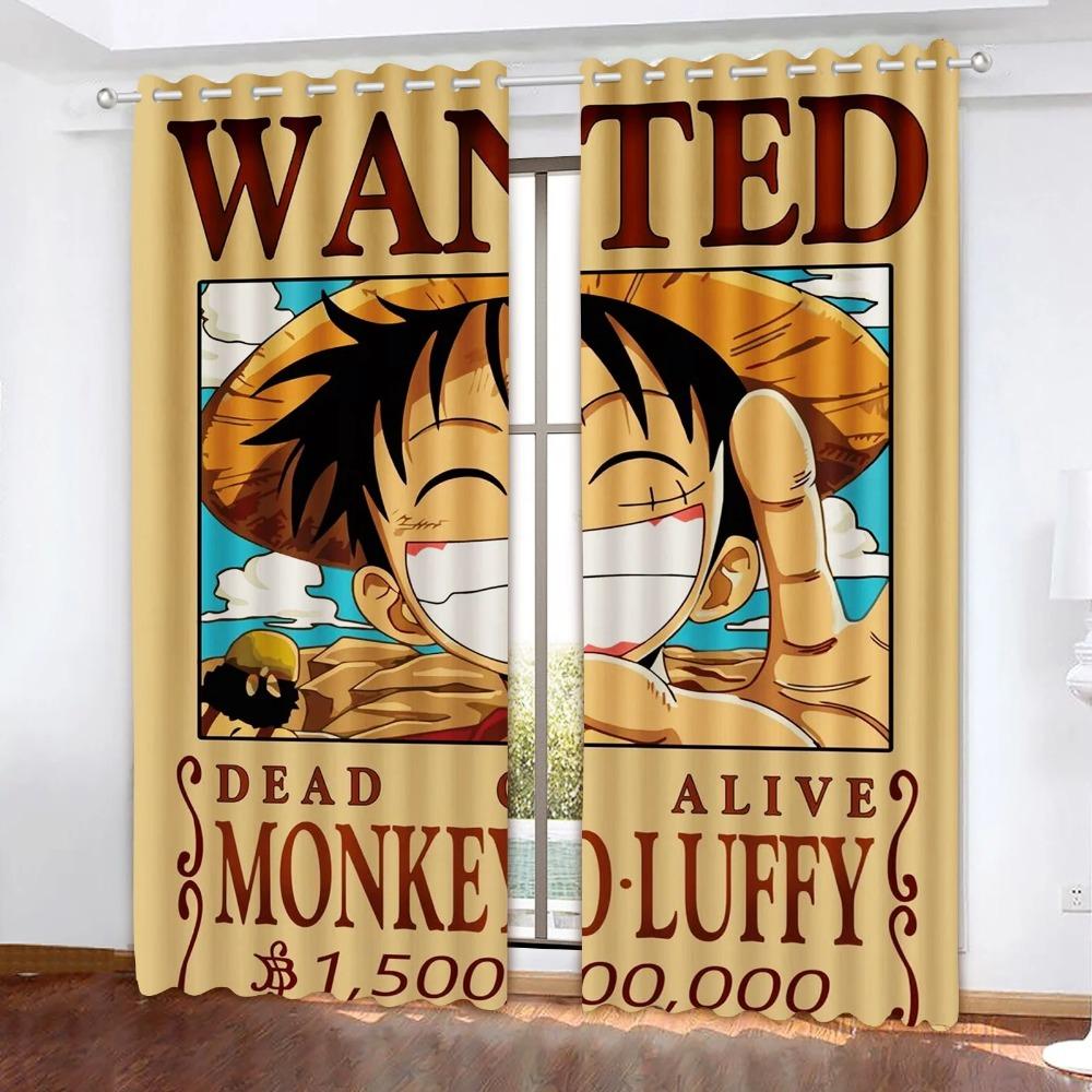 Rideau occultant Monkey D Luffy, One Piece, Polyester, Animé, Convient pour Chambre à coucher, Enfants, Adulte, Décoration de pièce, Cadeaux