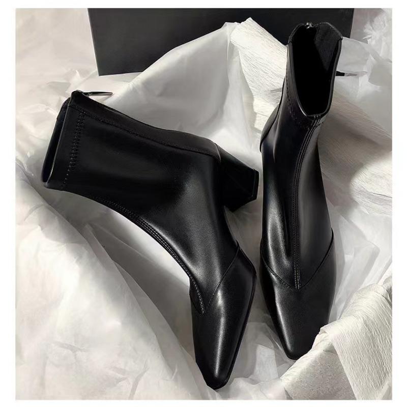 Fashion Autumn Women Ankle Boots Shoes Fashion Pointed Toe Ladies Short Boot Square Low Heel Casual Winter Boots Women's Footwear