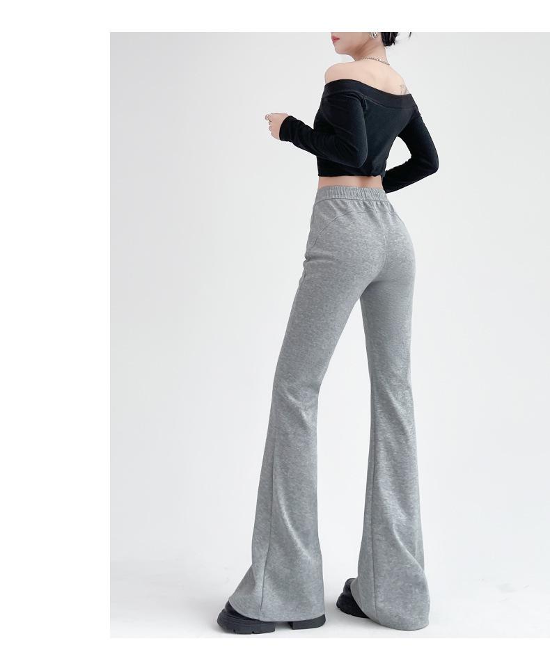 Women's High-Waisted Flared Sweatpants - Slimming Micro-Flare, Tall Fit, Spring/Autumn 2024 Collection