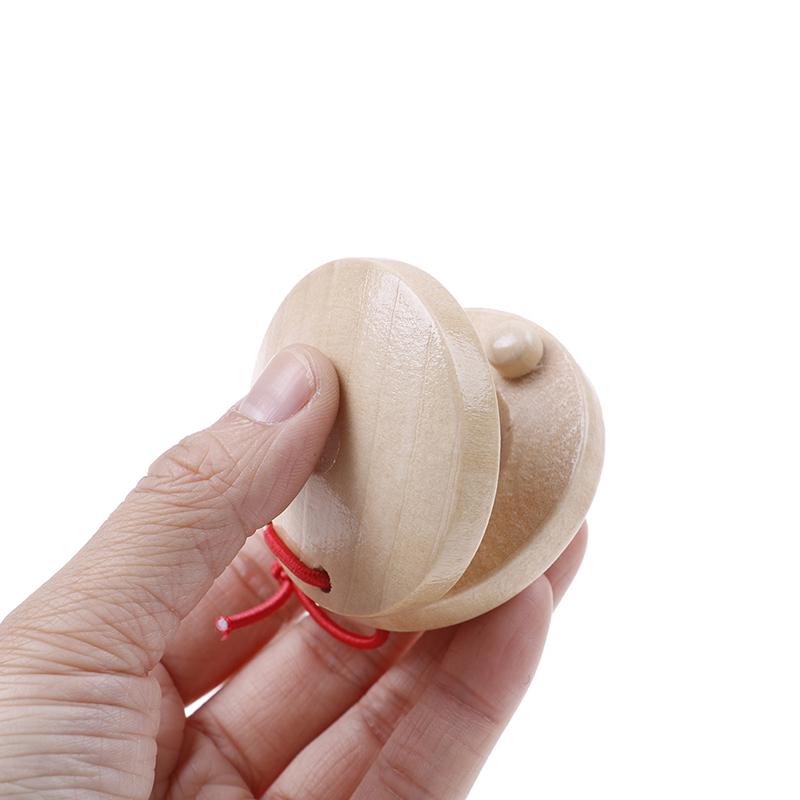 Wooden Castanets Kid Children Toy Wood Percussion Flamenco Musical Instrument