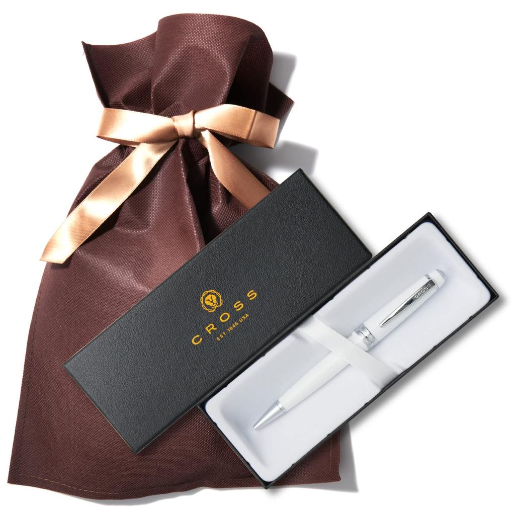 Bailey Light Retractable Ballpoint Pen (White) - Luxury Gift Box with Cross Special Gift Bag