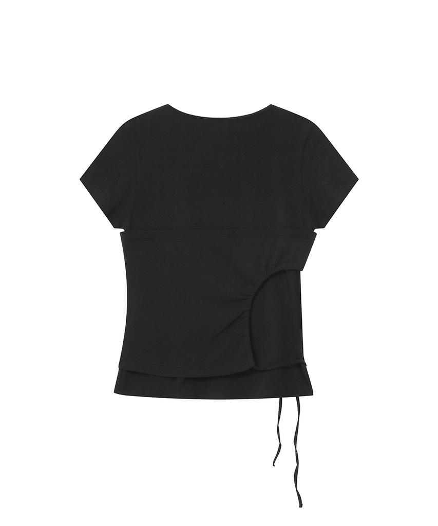 MISEKI SEOUL String Shirring Short Sleeve Black