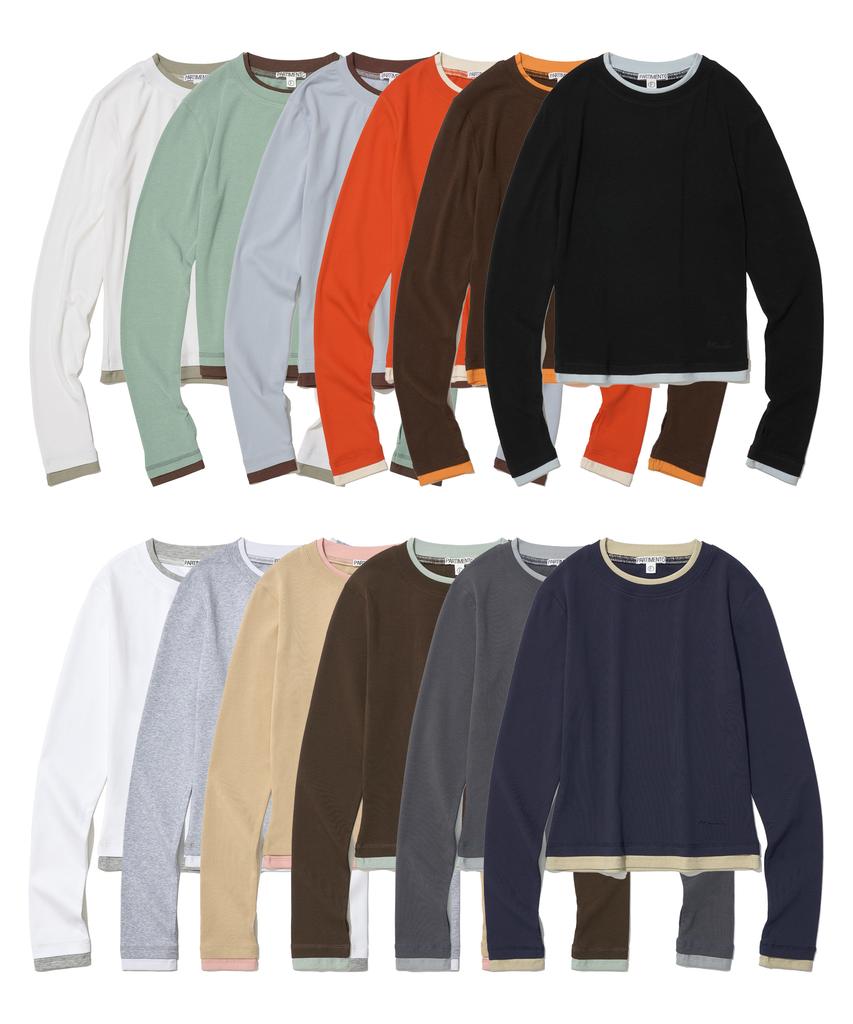 PARTIMENTO WOMEN Pw Double Layered Long Sleeve Tee_12 Colors