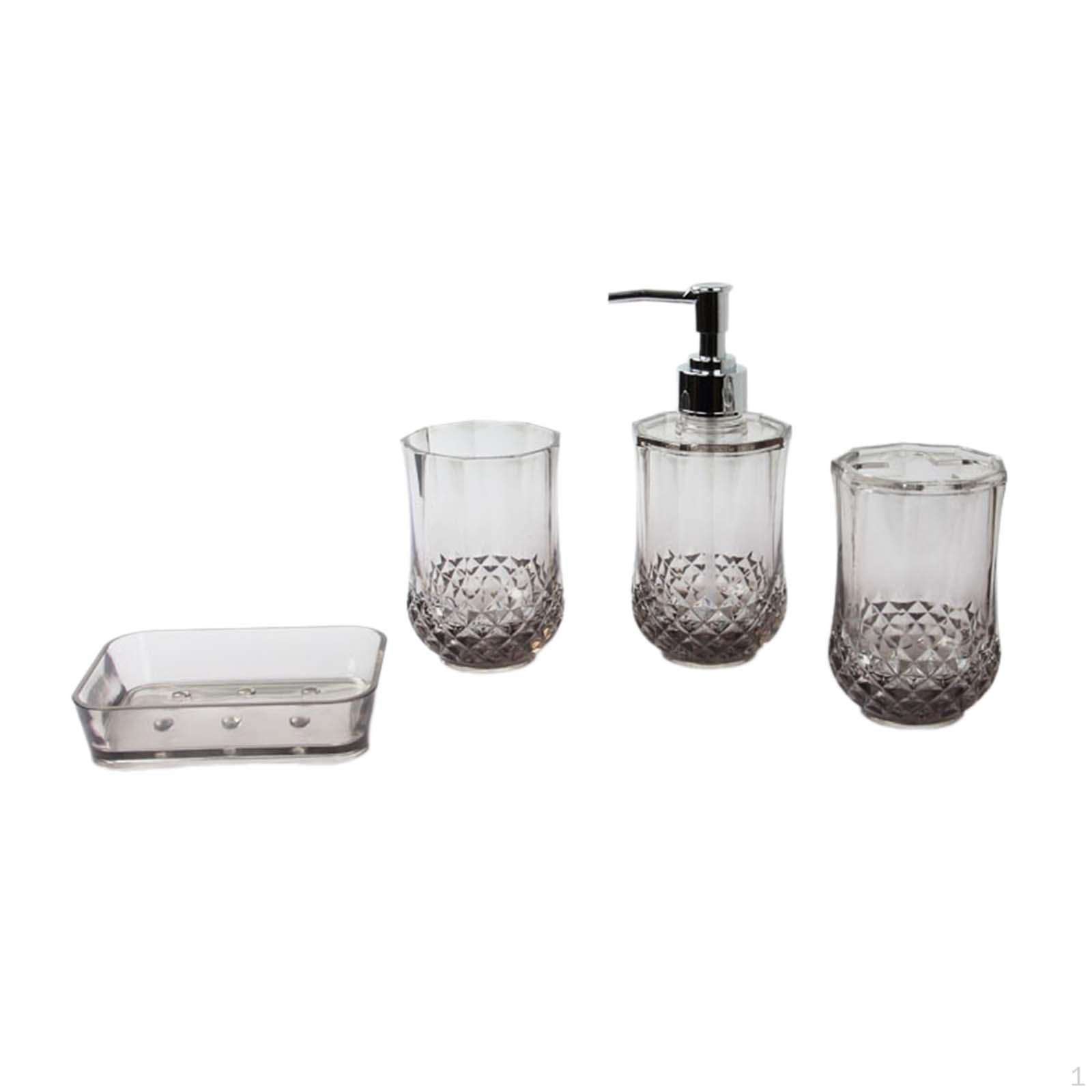 

Тримач для зубної щітки, дозатор для лосьйону, футляр для зберігання преміум-класу, сучасна чашка для ополіскувачів для ванної кімнати