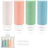 4 Stück 50ml Auslaufsicheres Reiseflaschen-Set Nachfüllbar TSA-Zugelassen für Shampoo Lotion Gel Handdesinfektionsmittel Toilettenartikel