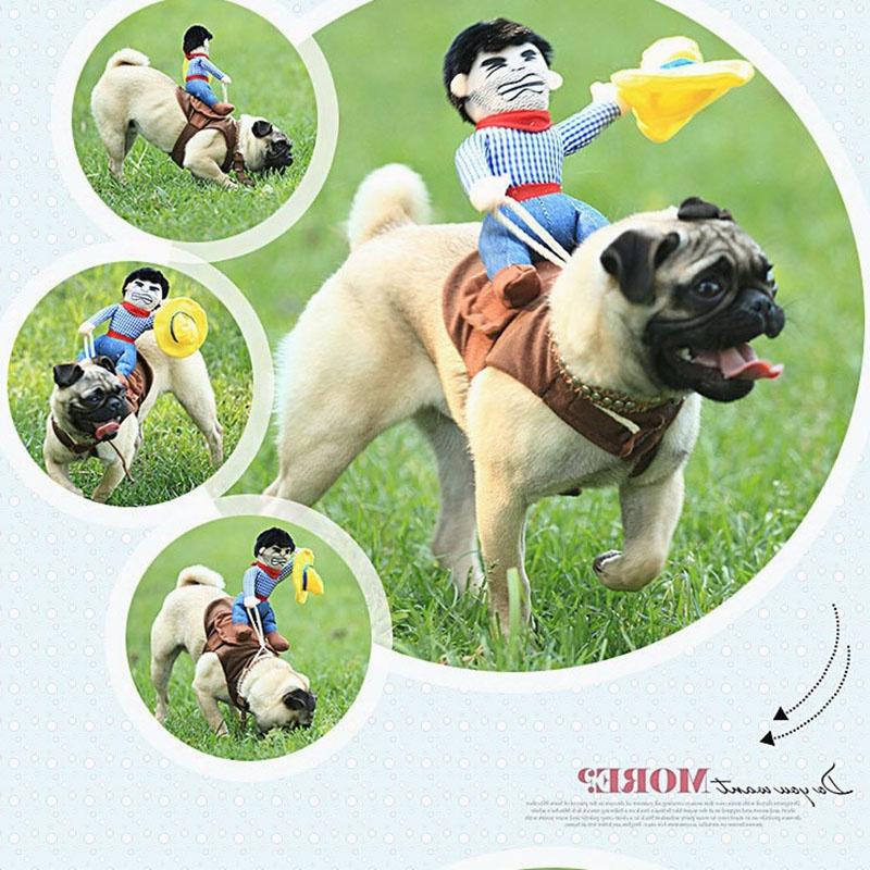 Premium Quality Funny Riding Horse Cowboy Pet Dog Costume For Halloween Parties