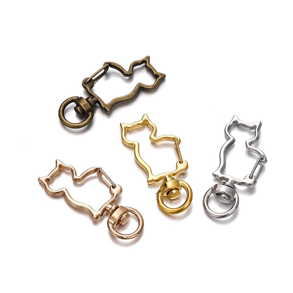 10pcs Cat Heart Snap Hook Trigger Clips Buckles for Keychain Lobster Lobster Clasp Hooks for Key Ring Clasp Jewelry Accessories