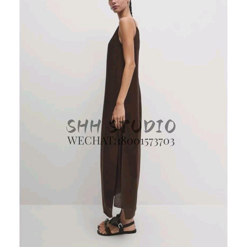 MD Spring New French Design High-End Temperament Vintage Brown Tulle Sling Fairy Dress Dress 6671100