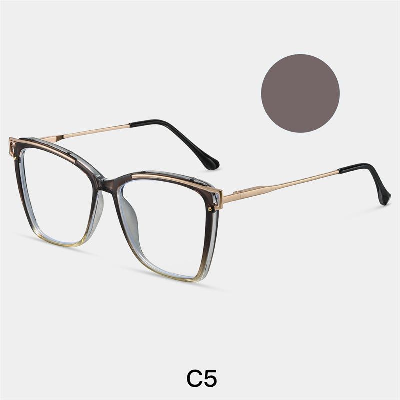Clear Green Presbyopia Glasses Anti Blue Light  Spring Hinge Luxury Women'S Eyeglasses Oversized Square Reading Glasses