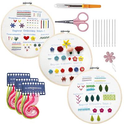 Punto de cruz para principiantes, kit de práctica de punto de bordado, pintura de cinta de costura