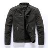 Men's Fleece-lined Suede-feel Embroidered Leather Jacket for Autumn/Winter Motorcycle Trend